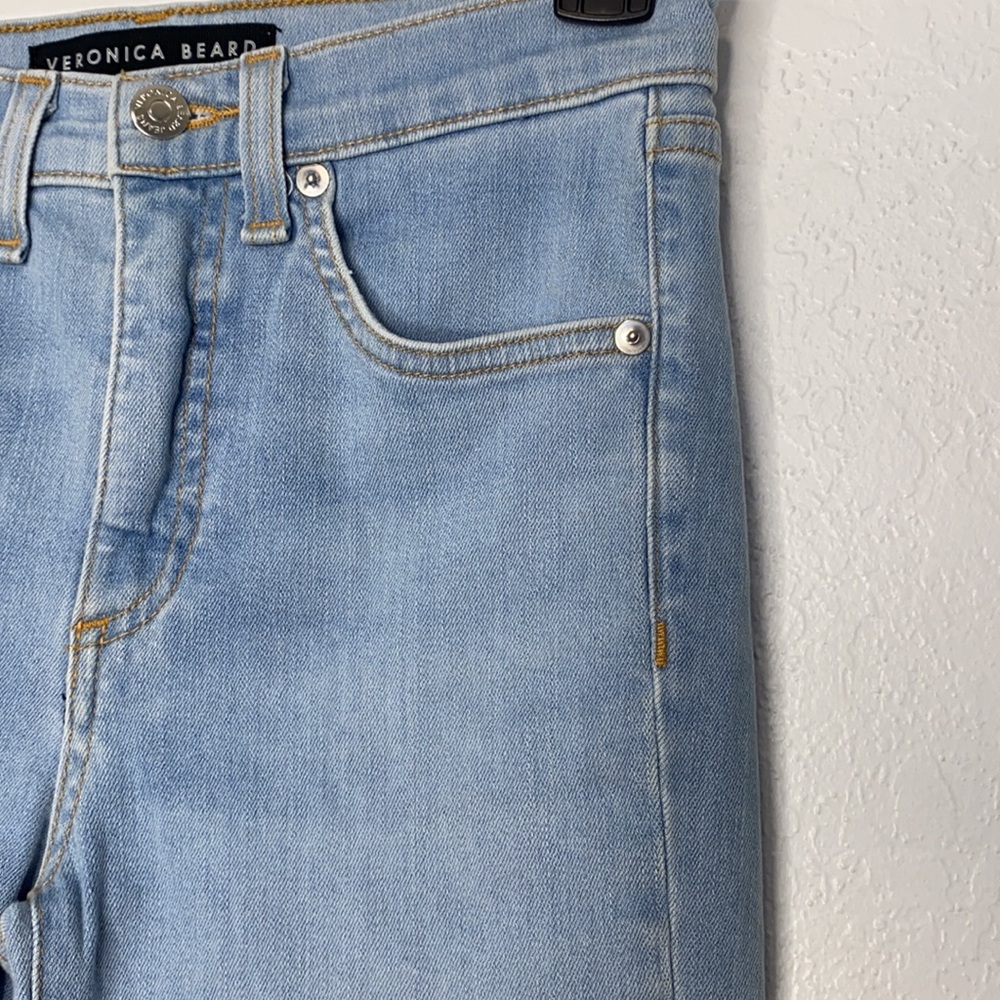 Veronica Beard Jackie 10” In Sky W/Fray Straight Leg Jeans Size 25 EUC - Picture 8 of 13
